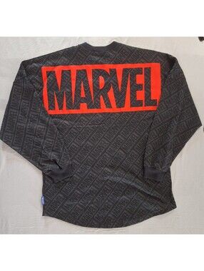 Spirit Jersey Marvel Long Sleeve Shirt All Over Logos Black Grey S Flawless Mint